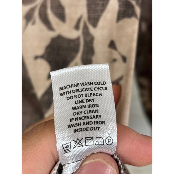 Spartina 449 Women’s M Farrah Poplin Long Sleeve Floral Cascade Gray Blouse Top - Picture 8 of 9